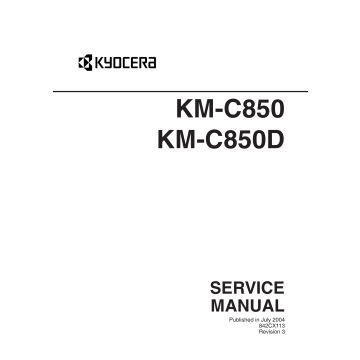 KYOCERA ColorCopier KM-C850 C850D Parts and Service Manual