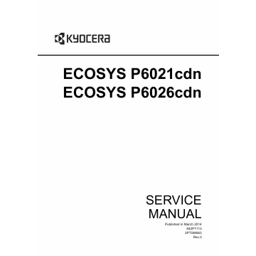 KYOCERA ColorLaserPrinter ECOSYS-P6021cdn P6026cdn Service Manual