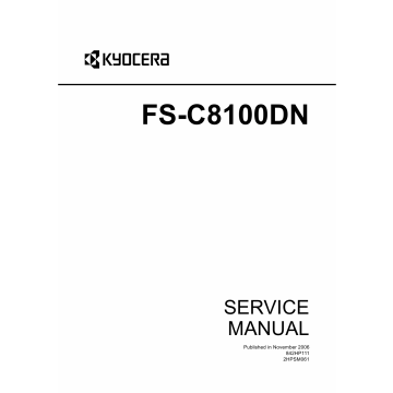KYOCERA ColorLaserPrinter FS-C8100DN Parts and Service Manual