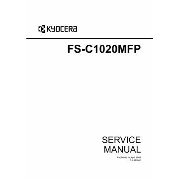 KYOCERA ColorMFP FS-C1020MFP Parts and Service Manual