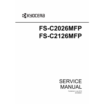 KYOCERA ColorMFP FS-C2026MFP C2126MFP Parts and Service Manual