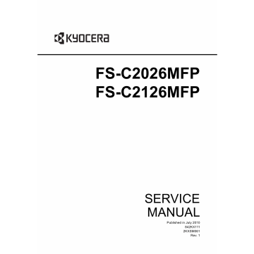 KYOCERA ColorMFP FS-C2026MFP C2126MFP Service Manual