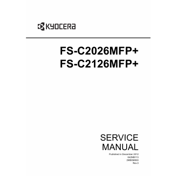 KYOCERA ColorMFP FS-C2026MFP+ C2126MFP+ Service Manual
