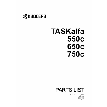 KYOCERA ColorMFP TASKalfa-550c 650c 750c Parts Manual