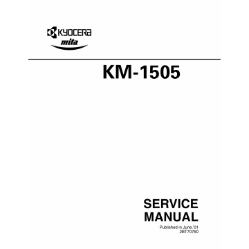 KYOCERA Copier KM-1505 Parts and Service Manual