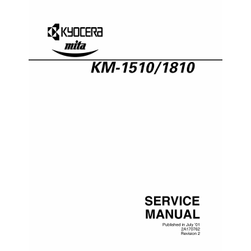 KYOCERA Copier KM-1510 1810 Parts and Service Manual