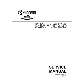 KYOCERA Copier KM-1525 Parts and Service Manual