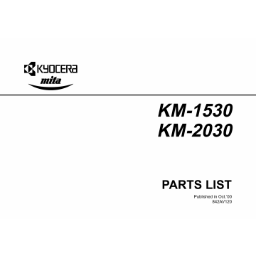 KYOCERA Copier KM-1530 2030 Parts Manual
