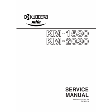 KYOCERA Copier KM-1530 2030 Service Manual