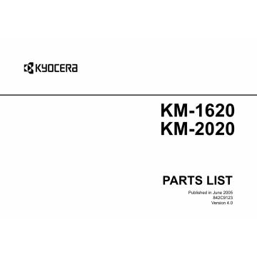 KYOCERA Copier KM-1620 2020 Parts Manual