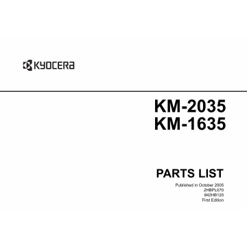 KYOCERA Copier KM-1635 2035 Parts Manual