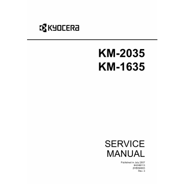 KYOCERA Copier KM-1635 2035 Service Manual
