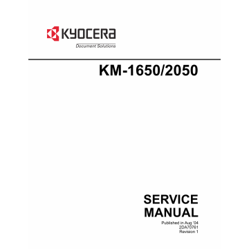 KYOCERA Copier KM-1650 2050 Parts and Service Manual