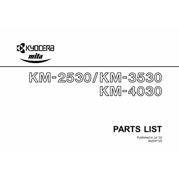 KYOCERA Copier KM-2530 3530 4030 Parts Manual