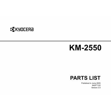 KYOCERA Copier KM-2550 Parts Manual