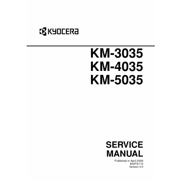 KYOCERA Copier KM-3035 4035 5035 Service Manual