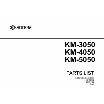 KYOCERA Copier KM-3050 4050 5050 Parts Manual