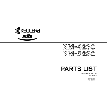 KYOCERA Copier KM-4230 5230 Parts Manual