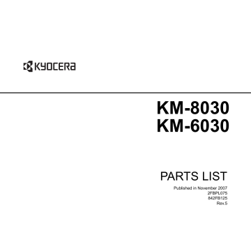 KYOCERA Copier KM-6030 8030 Parts Manual