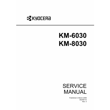 KYOCERA Copier KM-6030 8030 Service Manual