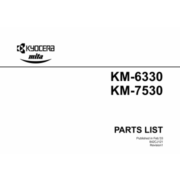 KYOCERA Copier KM-6330 7530 Parts Manual