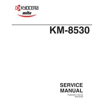 KYOCERA Copier KM-8530 Parts and Service Manual