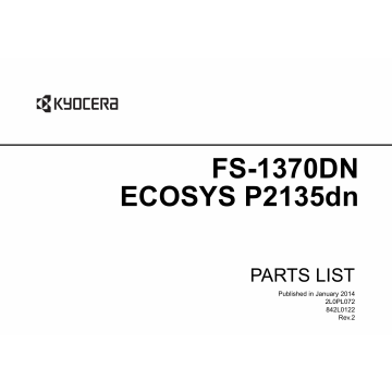 KYOCERA LaserPrinter ECOSYS-P2135dn FS-1370DN Parts Manual