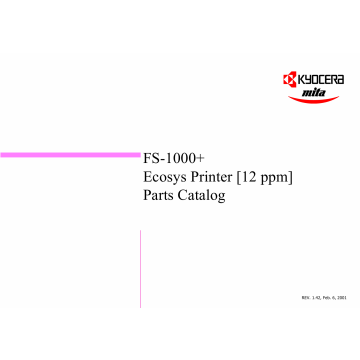 KYOCERA LaserPrinter FS-1000+ Parts Manual