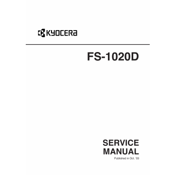 KYOCERA LaserPrinter FS-1020D Service Manual