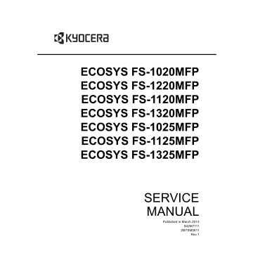 KYOCERA LaserPrinter FS-1020MFP 1025MFP 1120MFP 1125MFP 1220MFP 1320MFP 1325MFP Service Manual