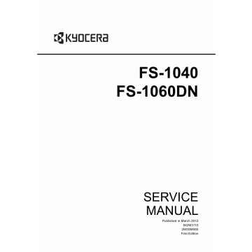 KYOCERA LaserPrinter FS-1040 1060DN Service Manual