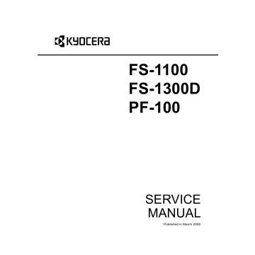 KYOCERA LaserPrinter FS-1100 FS-1300D PF-100 Parts and Service Manual