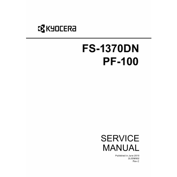 KYOCERA LaserPrinter FS-1370DN PF-100 Parts and Service Manual