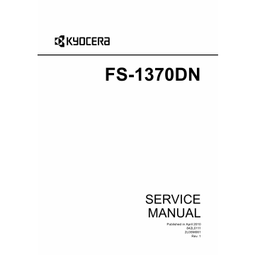 KYOCERA LaserPrinter FS-1370DN Service Manual