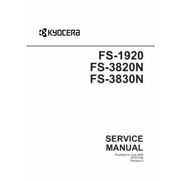KYOCERA LaserPrinter FS-1920 FS-3820N FS-3830N Parts and Service Manual