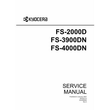 KYOCERA LaserPrinter FS-2000D 3900DN 4000DN Service Manual