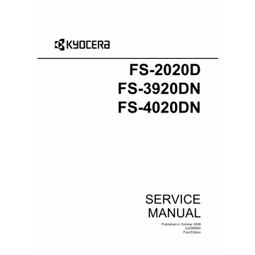 KYOCERA LaserPrinter FS-2020D 3920DN 4020DN Parts and Service Manual