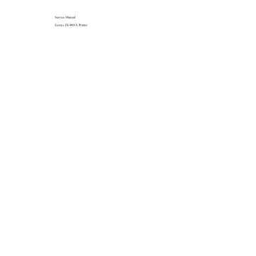 KYOCERA LaserPrinter FS-400 Parts and Service Manual