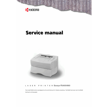 KYOCERA LaserPrinter FS-600 680 Parts and Service Manual