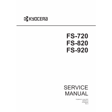 KYOCERA LaserPrinter FS-720 820 920 Service Manual