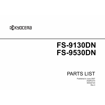 KYOCERA LaserPrinter FS-9130DN 9530DN Parts Manual