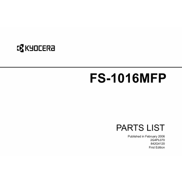 KYOCERA MFP FS-1016MFP Parts Manual
