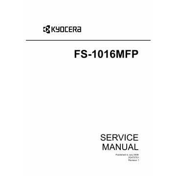 KYOCERA MFP FS-1016MFP Parts and Service Manual