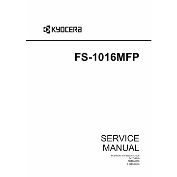KYOCERA MFP FS-1016MFP Service Manual