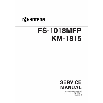 KYOCERA MFP FS-1018MFP KM-1815 Parts and Service Manual