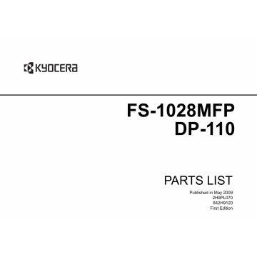 KYOCERA MFP FS-1028MFP DP-110 Parts Manual