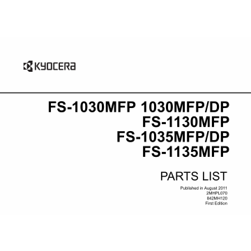 KYOCERA MFP FS-1030MFP 1035MFP 1130MFP 1135MFP Parts Manual