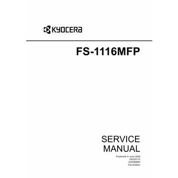 KYOCERA MFP FS-1116MFP Service Manual
