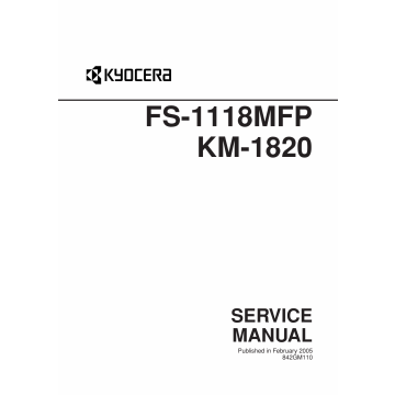 KYOCERA MFP FS-1118MFP KM-1820 Service Manual