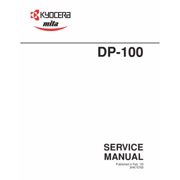 KYOCERA Options DP-100 Parts and Service Manual